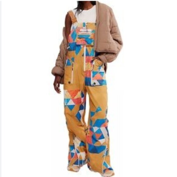 Free People NWT Care FP On The Ascend Printed Insulated Bib size XS - Picture 1 of 11